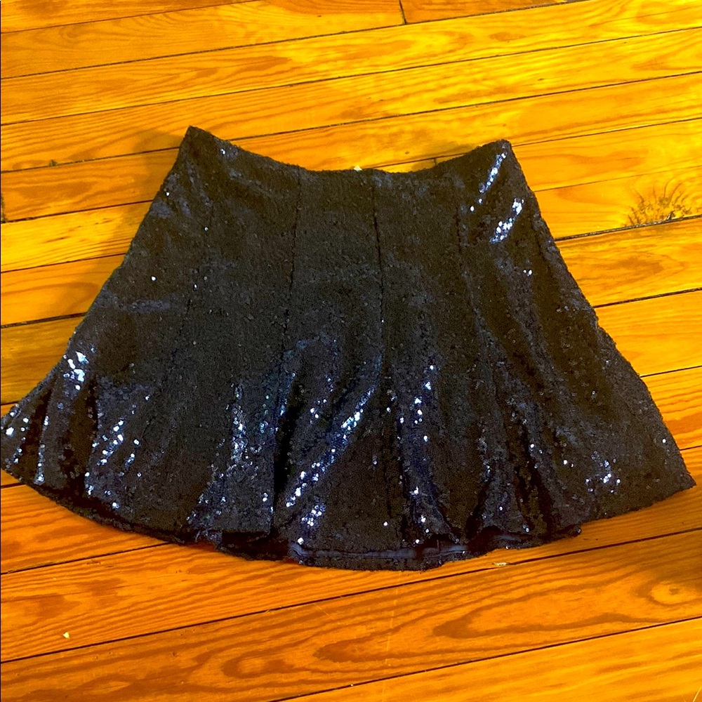 Guess Black Sequin Skater Skirt